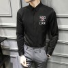 梵克公牛2021春季新款衬衫男韩版流刺绣修身长袖青少年牌男士休闲衬衣