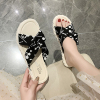 两穿罗马凉鞋女2021年新款夏外穿百搭仙女风厚底一字带蝴蝶结拖鞋 黑色[拖鞋款] 35