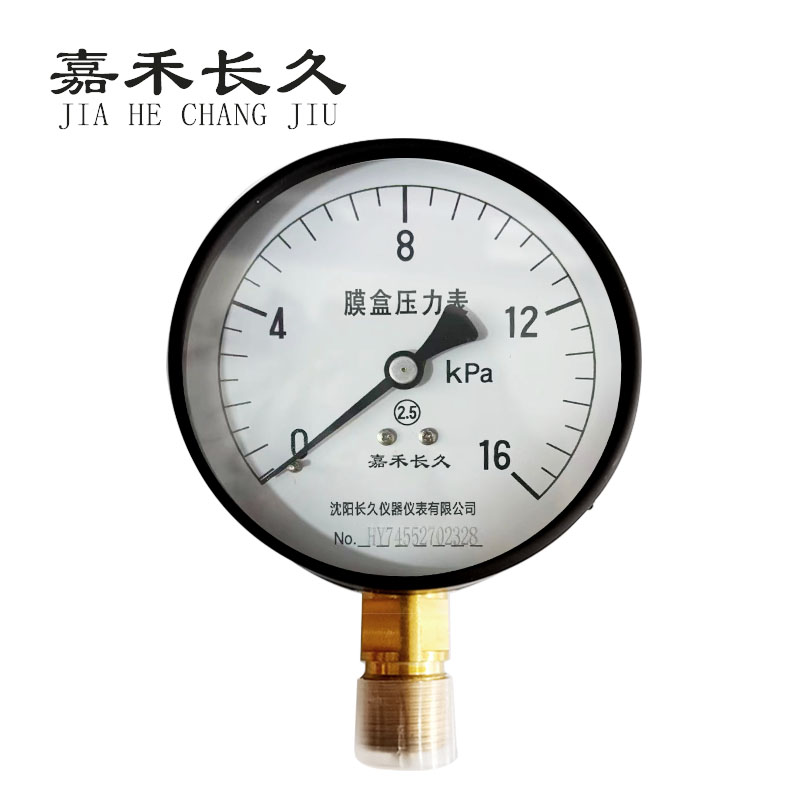 嘉禾长久+膜盒压力表检测定制型+YE100+块 0-16Kpa