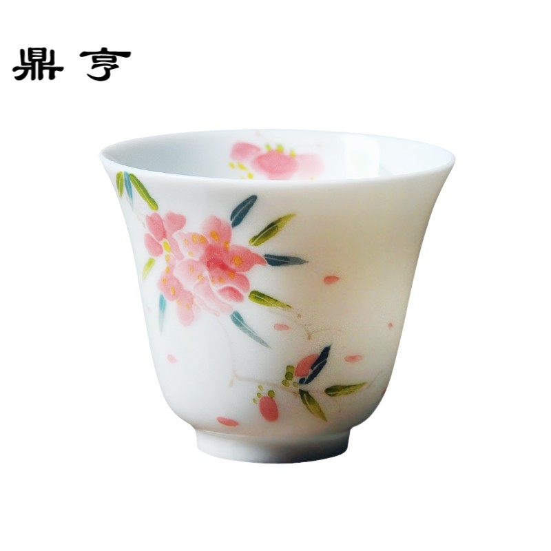 鼎亨春泥手绘花神杯主人杯景德镇陶瓷泡茶品杯茗杯小茶杯功夫茶杯