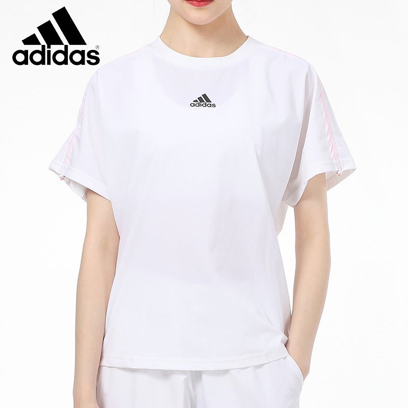 adidas阿迪达斯白色短袖女2021夏季新款运动透气t恤半袖潮gp0590视频