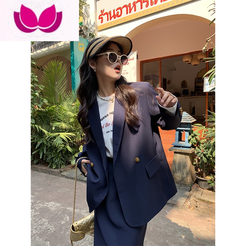 七斓胖mm气质西装套装女春季大码高级感西装半裙显瘦套