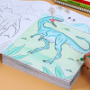 本3-6-8-10岁 幼儿童填色本小学生画画书涂鸦4-5岁绘画册 恐龙6本含138个图案(不送彩铅)