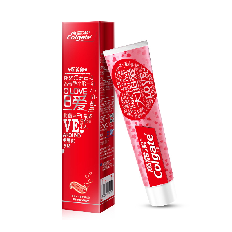 高露洁(Colgate)大胆爱心形牙膏套装(130g*2支) 送赠品高清大图