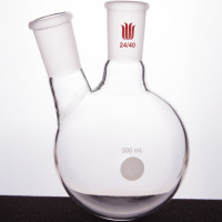 SYNTHWARE F414504厚壁斜两口瓶,高强度,中间磨口:24/40,侧磨口:24/40,500ml个