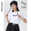 [1件5折价:49.5]美特斯邦威短袖T恤女纯棉新款夏季时尚字母印花圆领女士上衣