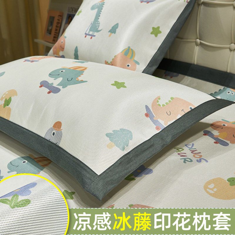 夏季冰丝枕套纯色枕芯套48x74cm单人宿舍枕头套一对装一只装