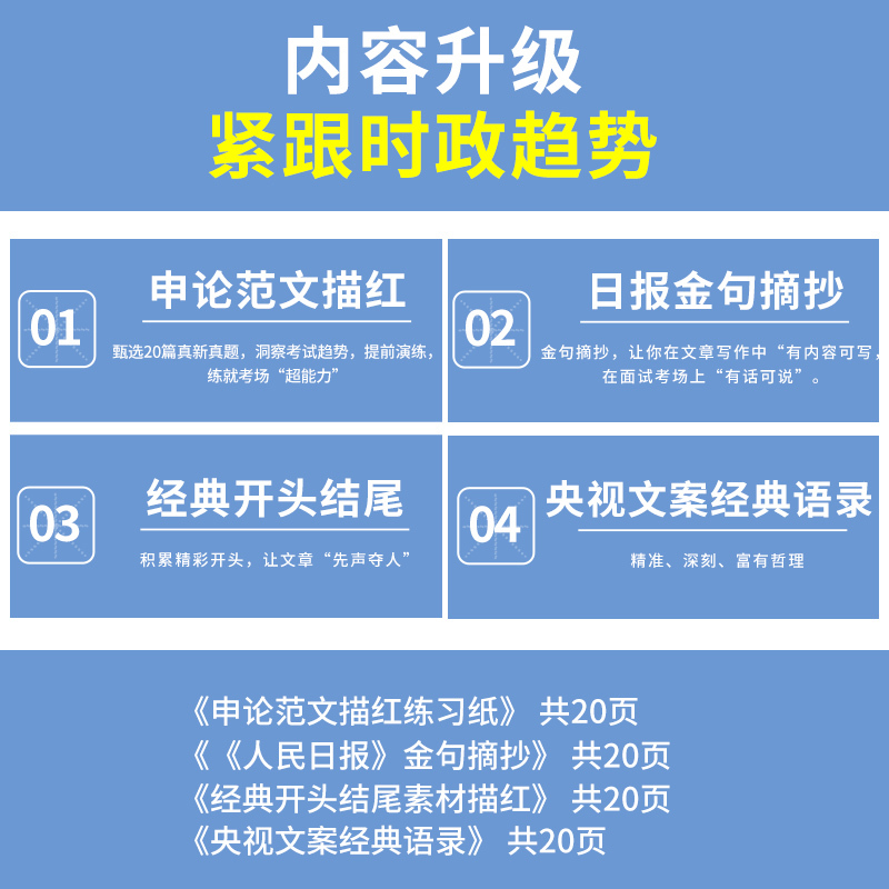 [行楷]申论范文字帖-赠魔法笔套装 [正版]真题范文行楷申论字帖国考省考公务员考试2024省考控笔训练开头结尾热点素材范