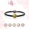 周大福赵丽颖同款电黑徽章转运珠黄金坠R多款 R20611