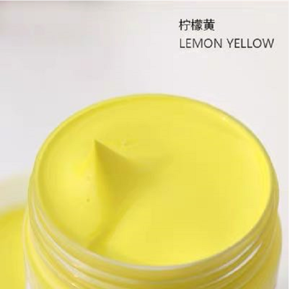 丙烯颜料套装纺织可用防水diy手绘涂鸦材料墙绘彩绘|柠檬黄 无甲醛丙烯100ml