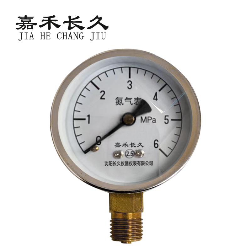 嘉禾长久+氮气压力表检测定制型+Y60+块 0-6Mpa