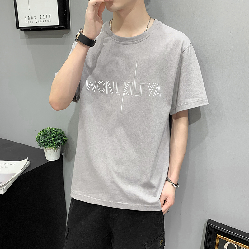 馨洋都男士2021夏季新款短袖男潮牌t恤宽松纯棉打底衫半袖大码体恤衣服