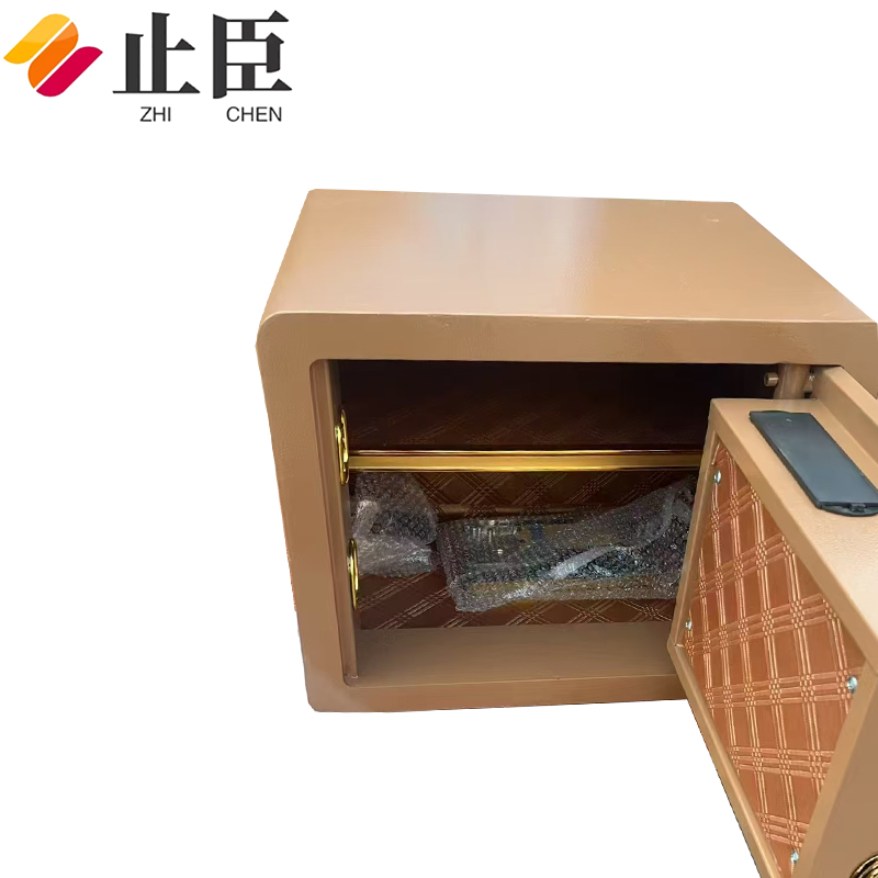 止臣 保险柜 保险箱电子密码锁保险柜高30cm保管箱家用入墙首饰保管箱存放柜储物柜 咖高清大图