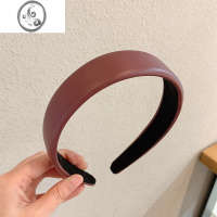 JiMi韩版发箍女ins皮质洗脸发带简约气质银色复古头箍发捆压发发卡潮 酒红