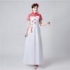 中国风礼服大合唱团演出服女长裙成人中老年学生朗诵古筝表演服 红色长款 S [26码]