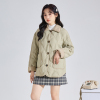 [8.5折价322.9元叠加优惠券]唐狮撞色羽绒服女冬季新款防水翻领保暖外套今流行冬装薄款