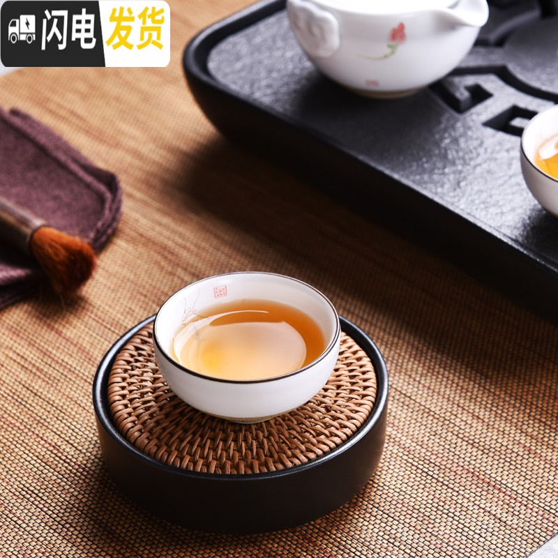 三维工匠快客杯一壶一二两杯手绘陶瓷茶壶便携茶旅行功夫茶具茶杯套装 佛手莲花快客杯(旅行小包灰)
