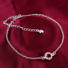 A033 Women Jewelry Silver Anklet 镀银饰品水晶红锆石脚链女潮送女朋友七夕情人节礼物