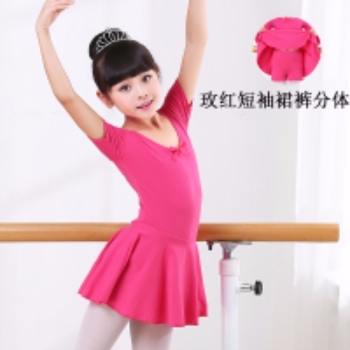 儿童舞蹈服装女孩练功服春夏分体长短袖中国民族跳舞裙芭蕾舞考级