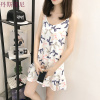 韩版带睡裙女夏冰丝清新学生中裙子可爱甜美公主居家服少女睡衣