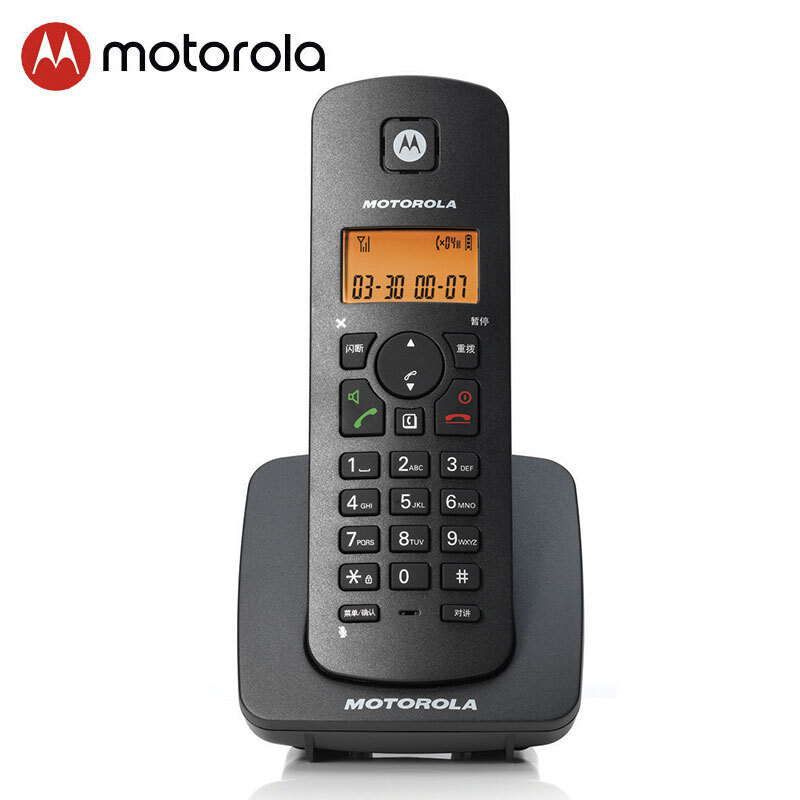 摩托罗拉(MOTOROLA)C4200HC电话机子机 数字无绳电话机 无线座机 办公家用 免提 来电显示 低辐射 黑色