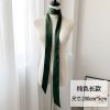 春秋新款韩版细长条窄丝巾女围巾绸缎小领巾腰带发带绑包丝带飘带 墨绿