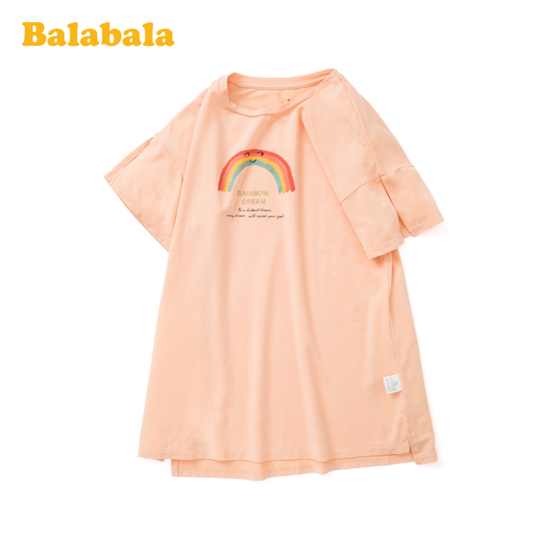 巴拉巴拉女童睡衣薄款夏季新款儿童家居服甜美家居裙透气睡裙韩版