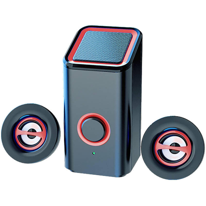赛达D-239蓝牙音箱桌面迷你无线低音炮电脑音响家用2.1声道台式笔记本通用USB供电 蓝牙版黑红色