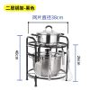放锅架子厨房置物架用品锅具收纳架锅架多层落地三角转角台面家用 二层锅架(黑色款)