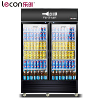 乐创(lecon) 饮料柜展示柜冷藏柜立式冰柜商用冰箱饮品啤酒蔬菜水果保鲜冷柜鲜花柜陈列柜 双门直冷下机组普通门经典黑