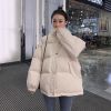 棉袄女2021新款韩版学生面包服冬季外套厚棉衣百搭潮ins反季棉服 白色 S 80-98斤