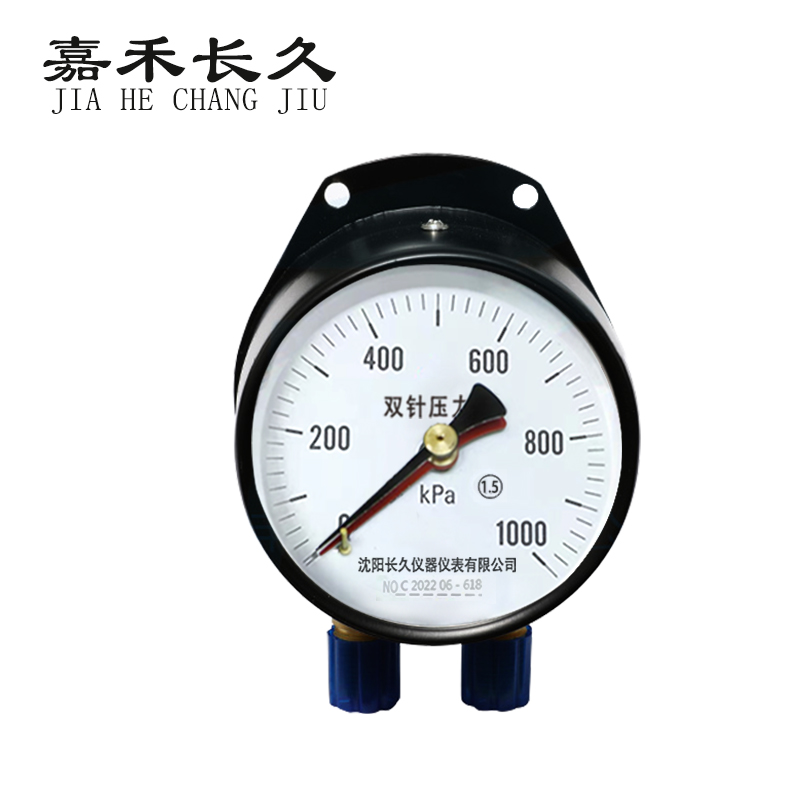 嘉禾长久/双针压力表/YZS100 1.5级/块 0-1000Kpa