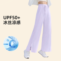 班蒂纳垂顺显瘦冰丝阔腿防晒裤JYMK005