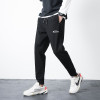 梵克公牛2021春季新款运动休闲裤男士时尚流束脚裤印花弹力常规小脚卫裤 黑色