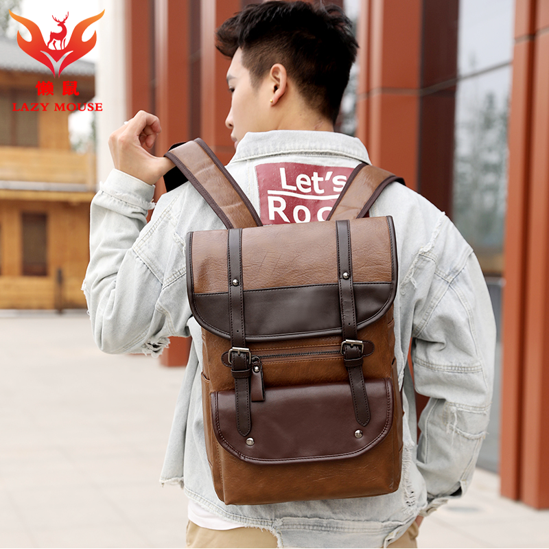 懒鼠(lazymouse)新款运动休闲包男士双肩背包男旅行背包大容量电脑包