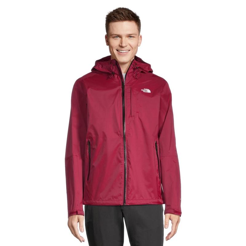 THE NORTH FACE北面男士防水透气三合一可收纳冲锋衣户外徒步雨衣 REGULAR DARK_RED