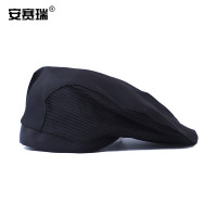 安赛瑞 厨师帽 中西餐厅工作帽贝雷帽后厨房男女前进帽子 黑色网帽 3A00209