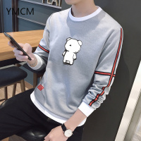 YMCM男装秋季长袖T恤男士卫衣学生韩版圆领上衣服打底衫休闲运动套装大码