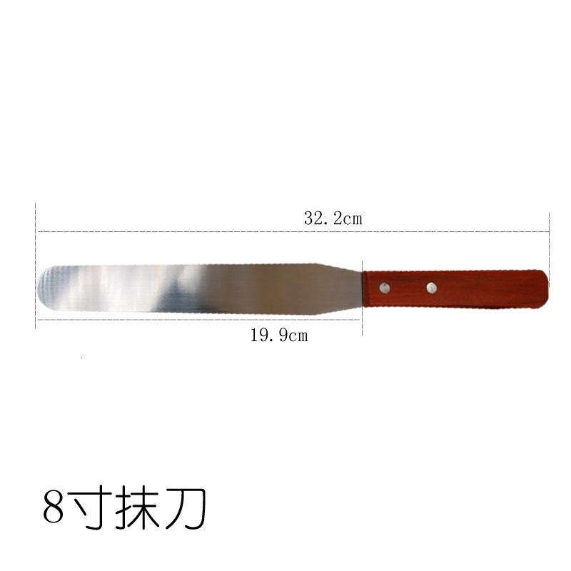 抹刀奶油刮平蛋糕脱模刀 烘焙工具木柄抹刀直吻刀不锈钢抹刀 敬平 10寸木柄直抹刀高清大图