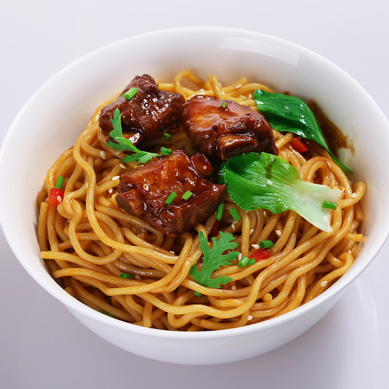南街村鲜拌面酱爆排骨味255g*8盒速食方便面泡面拌面高清大图