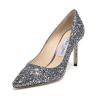 Jimmy Choo 周仰杰 女士星星图案闪光面料高跟鞋 ROMY 85 ARG 181