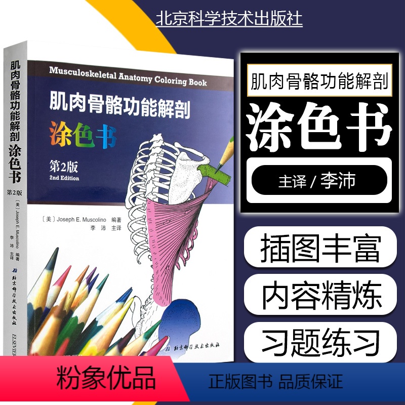 【正版】 肌肉骨骼功能解剖涂色书第2版 主译李沛 肌肉解剖临床案例操作教程 基础医学参考工具书籍 北京科学技术出版社9