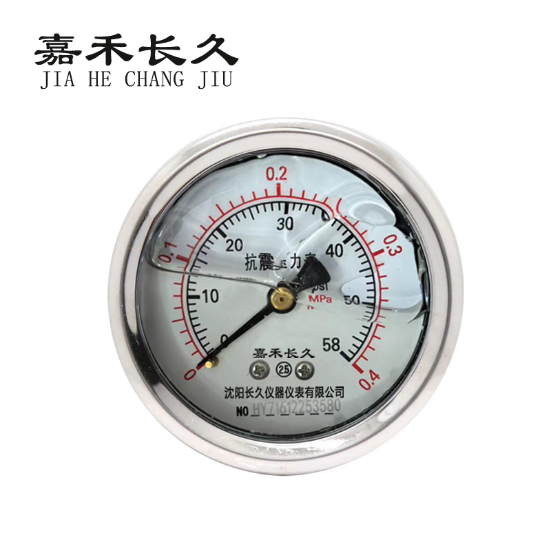 嘉禾长久 耐震压力表轴向检测定制型 YTN60Z 块 0-0.4Mpa