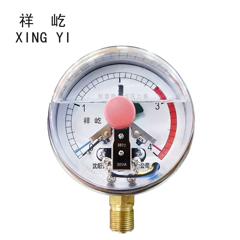 祥屹+抗震耐震电接点压力表检测定制型+YNXC100 +块 0-4Mpa