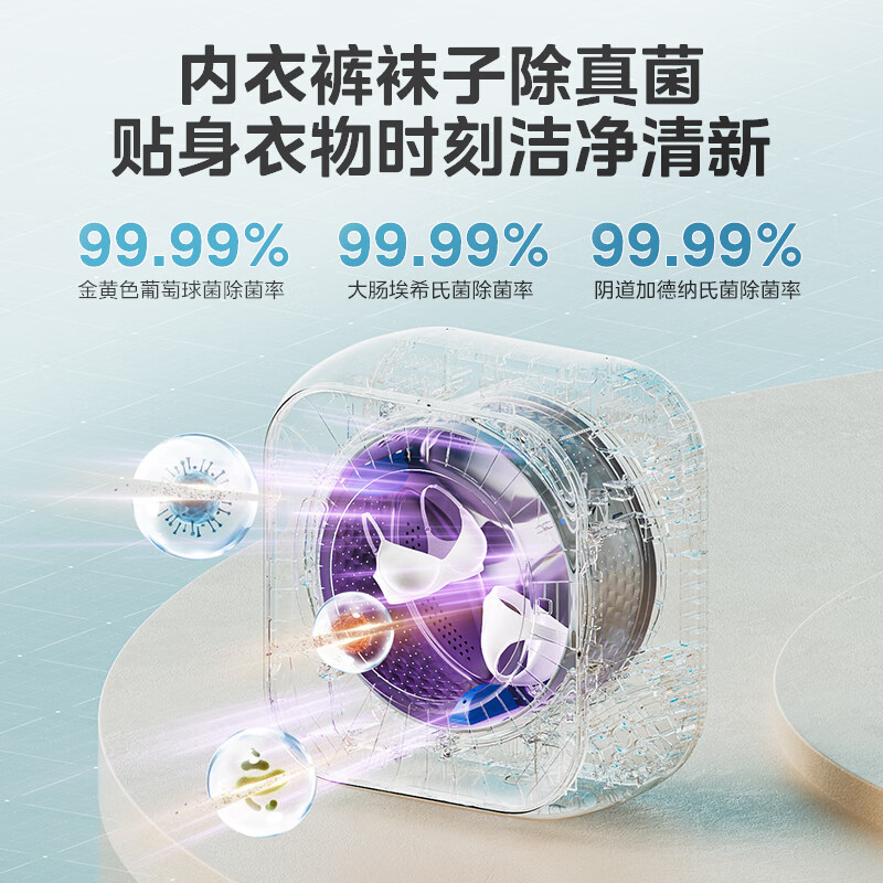 美的(Midea)3kg壁挂滚筒洗衣机全自动家用 3公斤 内衣洗衣机 婴儿迷你洗衣机 MG30MINIMAX