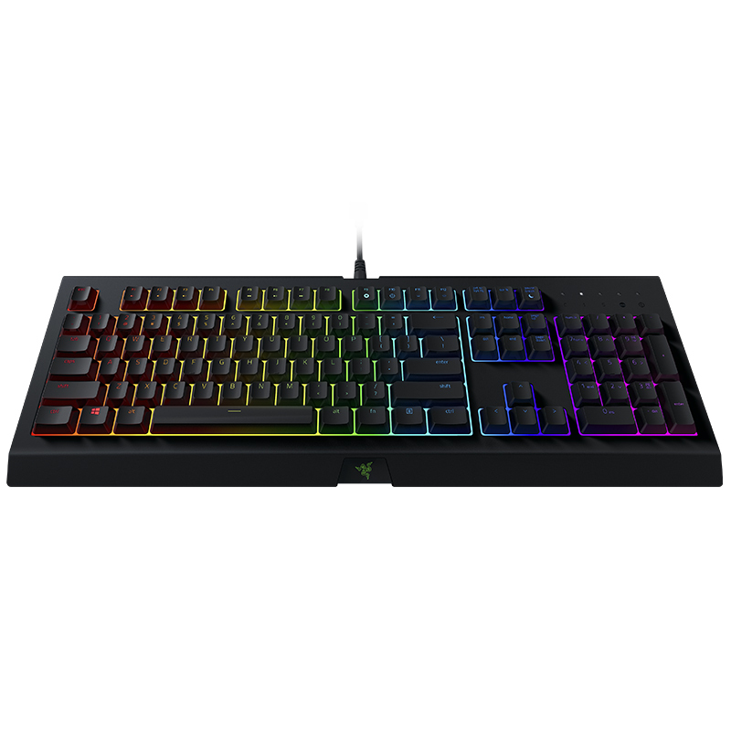 雷蛇(Razer)萨诺狼蛛幻彩版 104键RGB背光带灯游戏有线键盘 绝地求生吃鸡键盘 黑色