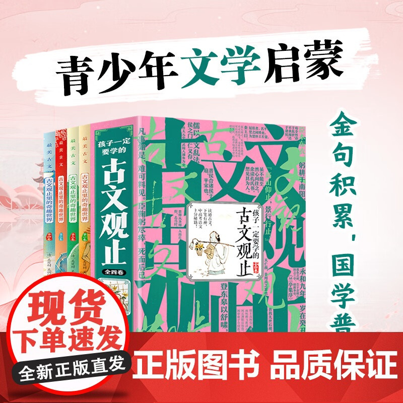 古文观止里的奇趣世界全4册孩子读得懂的古文中学生课外阅读书籍中考高考诗词 诗词白话翻译文对照辞典文言文全集
