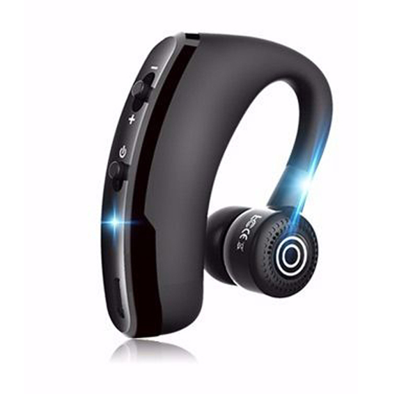 蓝牙耳机商务超长待机声控迷你运动无线适合vivo华为oppo苹果小米通用V9黑色耳挂式 BASN