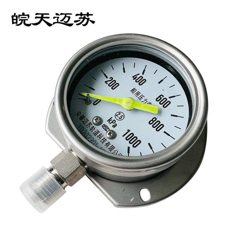 皖天迈苏YC-60T船用压力表径向后边1.5级压力表高清大图