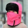 雷锋帽男女士秋冬季新款保暖骑车套头帽东北老人加厚棉帽子围脖 [常规款-雷锋帽]-玫红